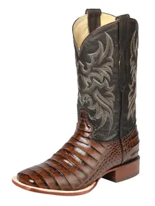 El Señor de los Cielos Men’s Rodeo Boot - Imitation Caiman Belly  Leather - Brown   44937