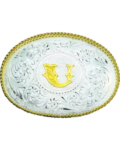 Montana Silversmiths Men's Engraved Initial U Western Belt Buckle - 700U