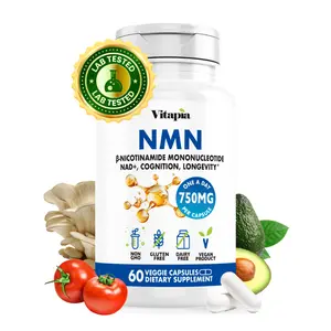 Vitapia NMN 750mg Per Capsule - Third Party Tested NAD+ Precursor - 99.9% High Purity - Mitochondria, Healthy Aging, Cellular Vitality, Skin Health, Metabolic Health Support