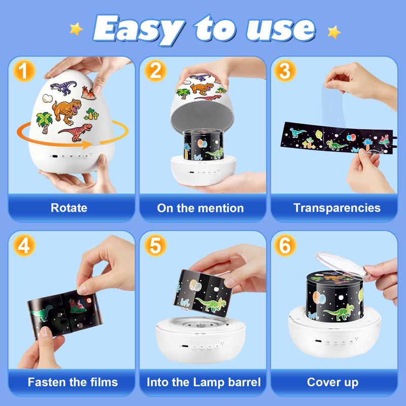 Onefire Kids Night Light Grandparents Gifts  Grandkids 15Films&15 White Noises Remote Cartoon Star Projector Sensory Lamp Princess Room Decor Toddler Sound Machine Autistic Children Baby Unicorn Dinosaur Egg Toys Birthday Ages1-10 Granddaughter Grandson