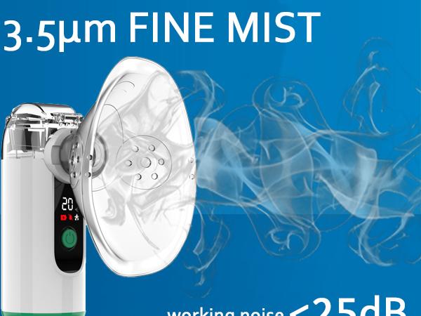 Hand-held Nebulizer for Respiratory System, Portable Nebulizer with Self-Clean Mode, Rechargeable Nebulizer for Home Office Travel