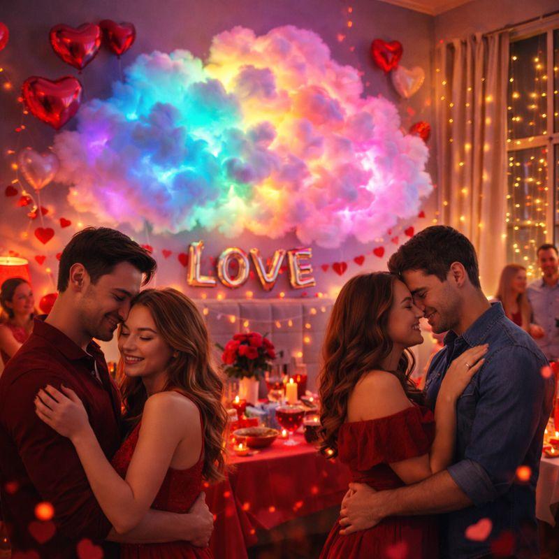 DIY romantic couple ambient light, LED cloud light strip with music rhythm, vivid glow, perfect for Valentine’s Day gifts, offices, parties, cafés, and hotels, dynamic visual effects | Bedroom ambiance | Decorative light | Includes a 5 m light strip kit. DIY romantic couple ambient light, LED cloud light strip with music rhythm, vivid glow, perfect for Valentine’s Day gifts, offices, parties, cafés, and hotels, dynamic visual effects | Bedroom ambiance | Decorative light | Includes a 5 m light strip kit.