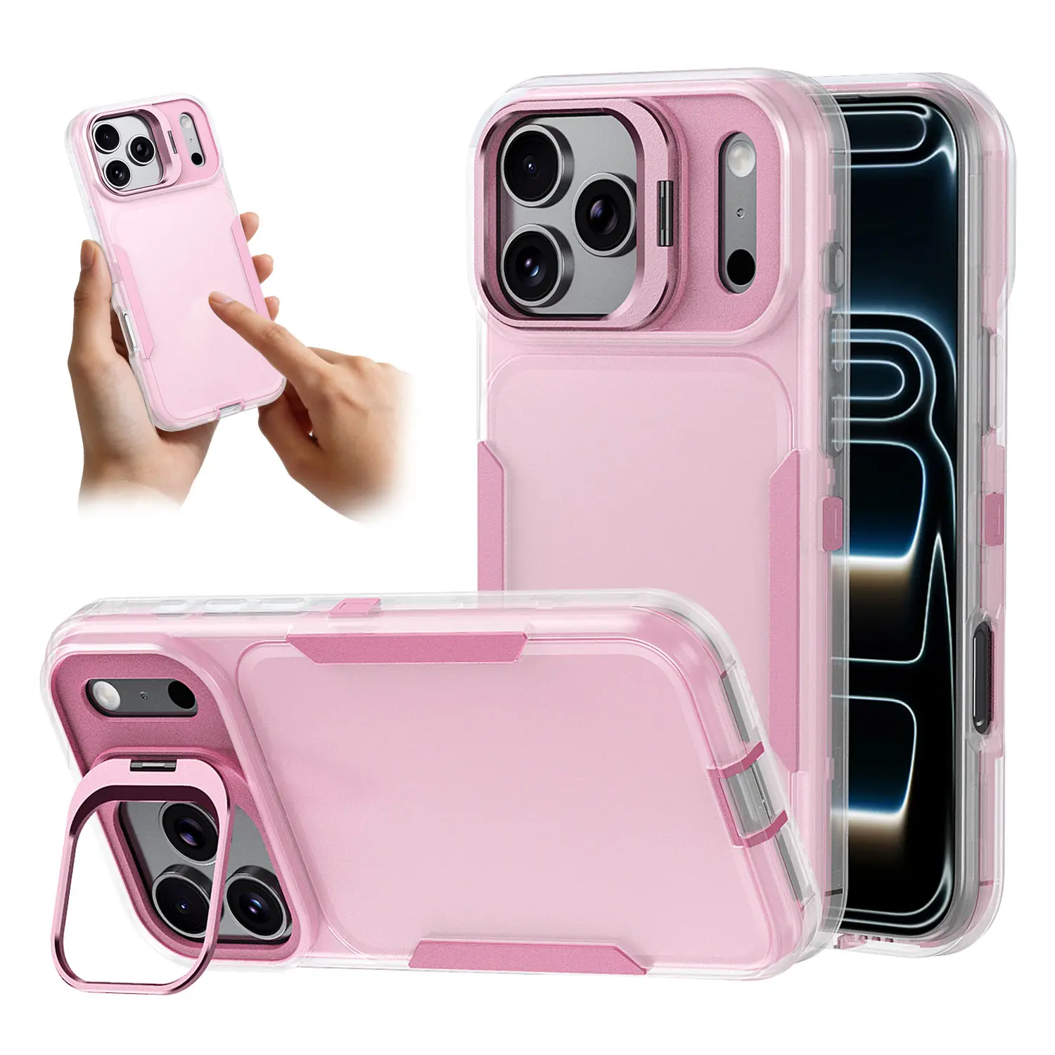 Case for iPhone 18 Pro Max 17 16 15 14 13 12 11 with Camera Kickstand, Military - Grade Shockproof Protective Case, Rugged Full Body Protective Cover, Anti-Drop Protection Cover
