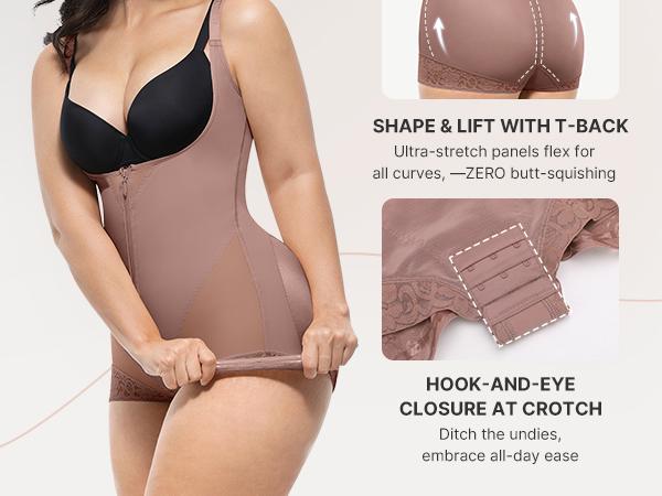 Shapellx Shapewear for Women Fajas Colombianas Tummy Control Body Shaper Open Bust Bodysuit with Hook Zipper Closure Shapellx Shapewear for Women Fajas Colombianas Tummy Control Body Shaper Open Bust Bodysuit with Hook Zipper Closure