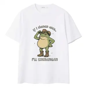 Comfort Colors If I Shenan Once I'll Shenanigan T-Shirt, Cowboy Frog Shirt, Funny Animal Meme tshirt, Frog Meme Top, Gift for Frog Lover