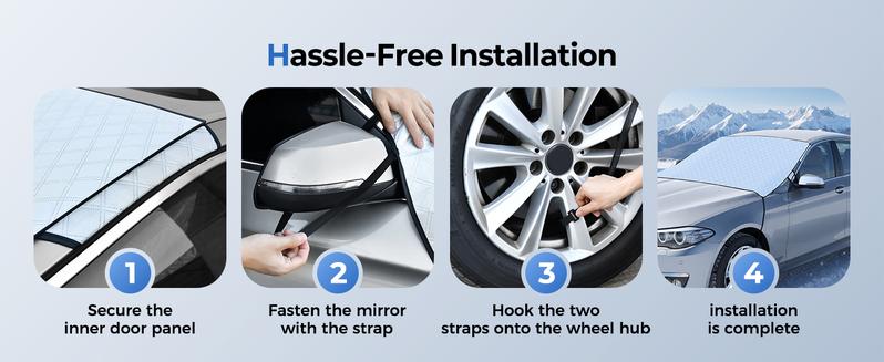 Black Friday Deal-FLORICH Car Windshield Cover Snow & Sun Protector - Foldable Anti-Frost & UV Guard with Side Mirror Covers for Quick Setup Universal Fit for Car Truck SUV Van MPV windshield cover car cover for snow sunshade anti-snow