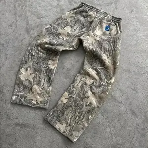 Y2K Streetwear Unisex Camo Print Sweatpants - High Street Hip Hop Oversized Baggy Fit Womenswear Bottoms