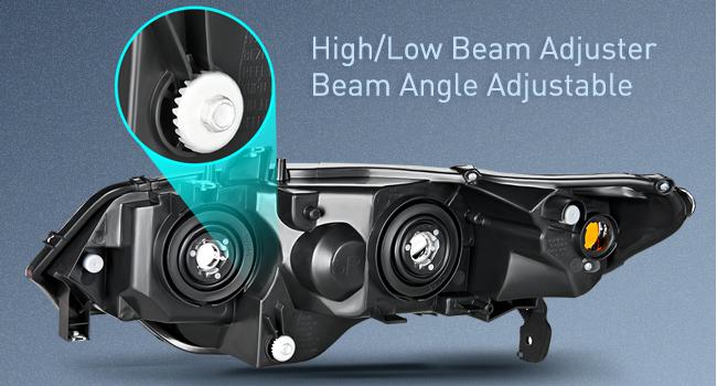 Nilight Headlight Assembly Compatible with 2006 2007 2008 2009 2010 2011 Honda Civic 2-Door Coupe Headlamps Replacement Black Housing Amber Reflector Driver and Passenger Side