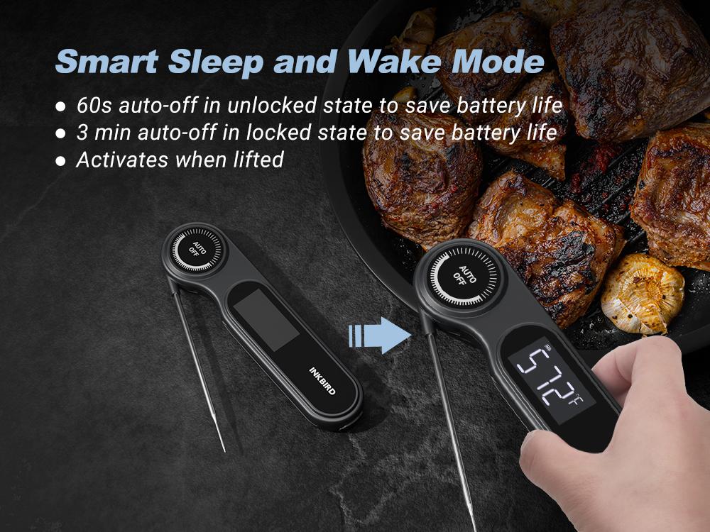 INKBIRD IHT-21K Portable nstant Read Washable Meat Thermometer, IP65 Waterproof, 0.5 Sec Fast Reading, Super Accurate Detection, Handy Food Thermometer for Indoor Outdoor Cooking, BBQ, Baking, Deep Frying, Home Brewing Kitchen