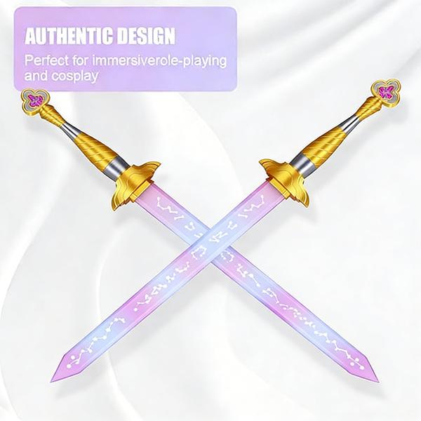 K-Pop Anime Style Rumi Sword: High-Detail 3D Printed Cosplay Prop with Intricate Core Pattern – Safe Material Weapon Replica for Conventions, Cosplay Events, and Anime Fans with Bonus Cute Keychain