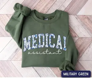 Floral Medical Assistant Short Sleeve T-SHIRT / Sweatshirt , MA Crewneck for Women, Healthcare nurse,  CNA MA Appreciation Shirt