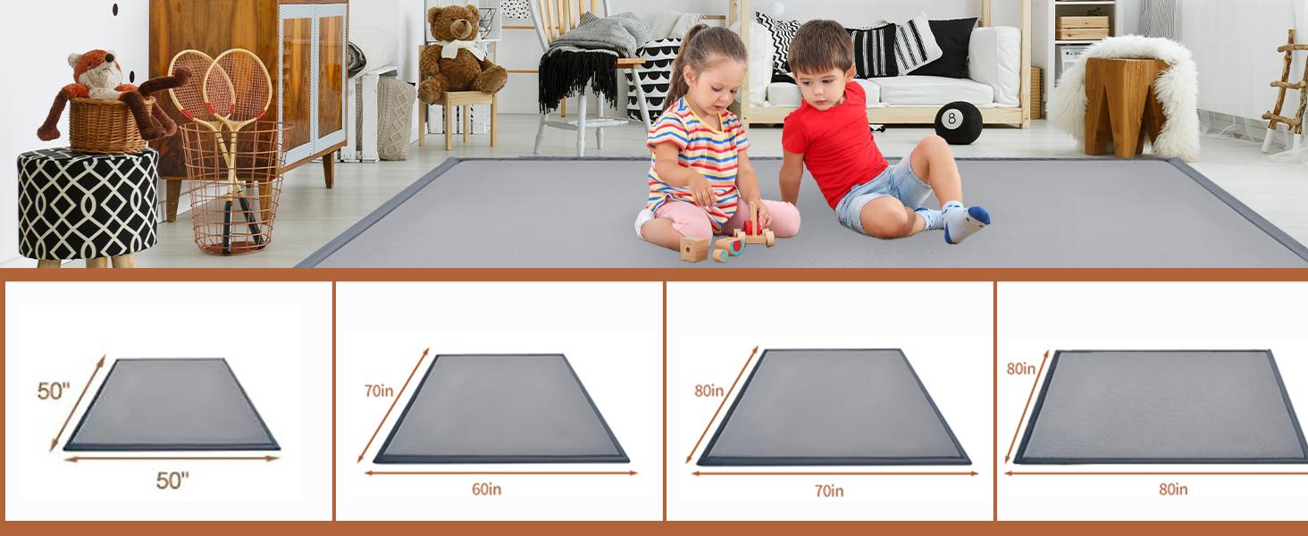 SLSY Baby Play Mat Memory Foam Nursery Rug Area Rug Yoga Mat Playmat Crawling Mat for Baby,Toddlers,Kids,Floor Mat Tatami Mat for Living Room Non-Slip 1.4" Thick
