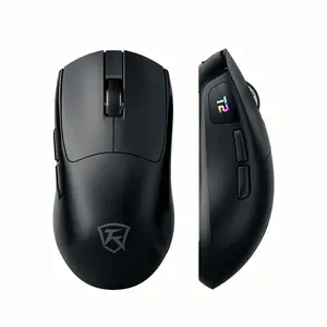 Wireless gaming mouse, three-mode 2.4G/Bluetooth 5.0/USB-C gaming mouse, rechargeable, ergonomic, suitable for laptop/PC/Mac/tablet, with 2 side keys, programmable macro, ultra-lightweight 49g, 8000 DPI, wired connection, RGB backlight