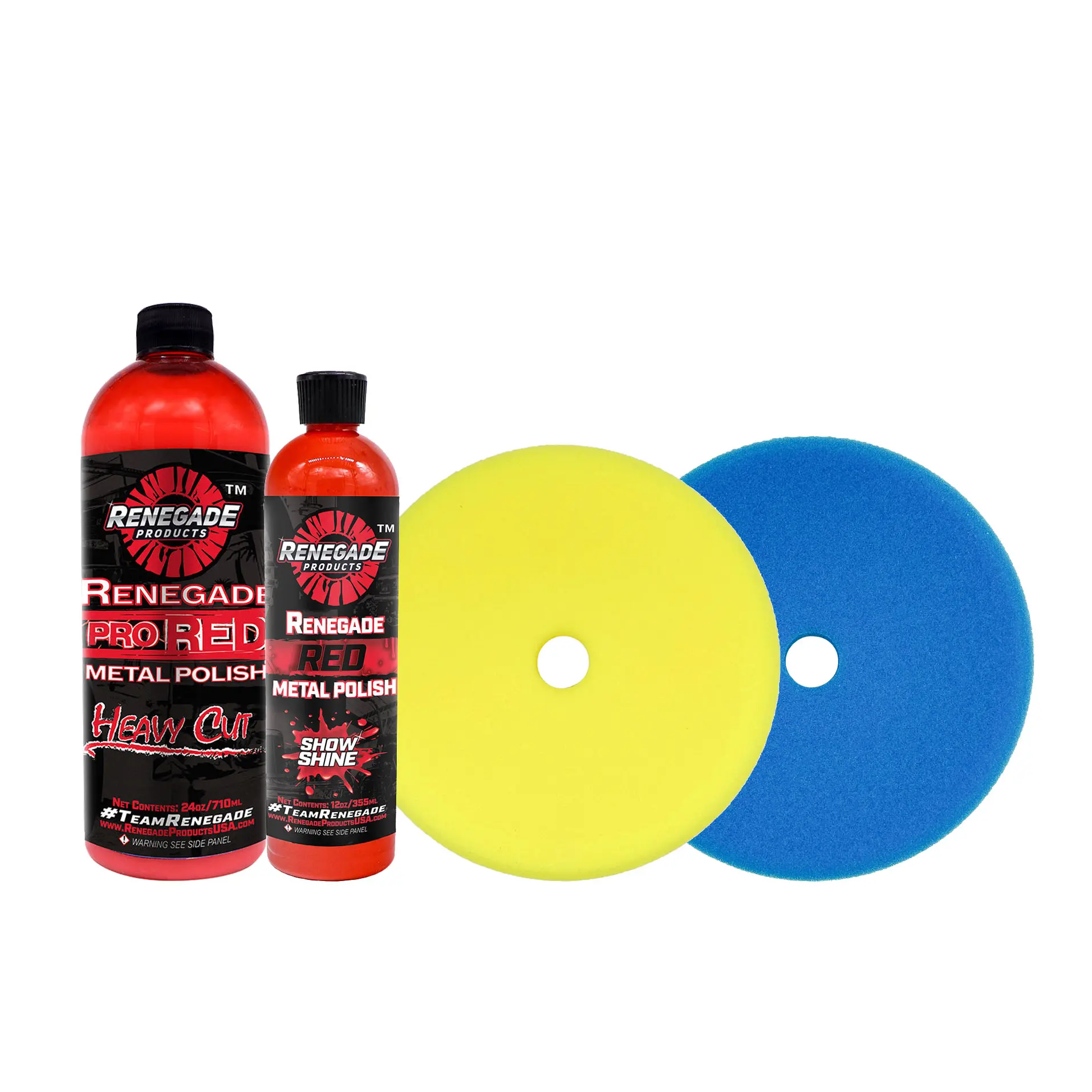 Renegade Products Orbital Aluminum Refinishing Bundle – Liquid Polish & Foam Pad Kit for Aluminum and Stainless Steel