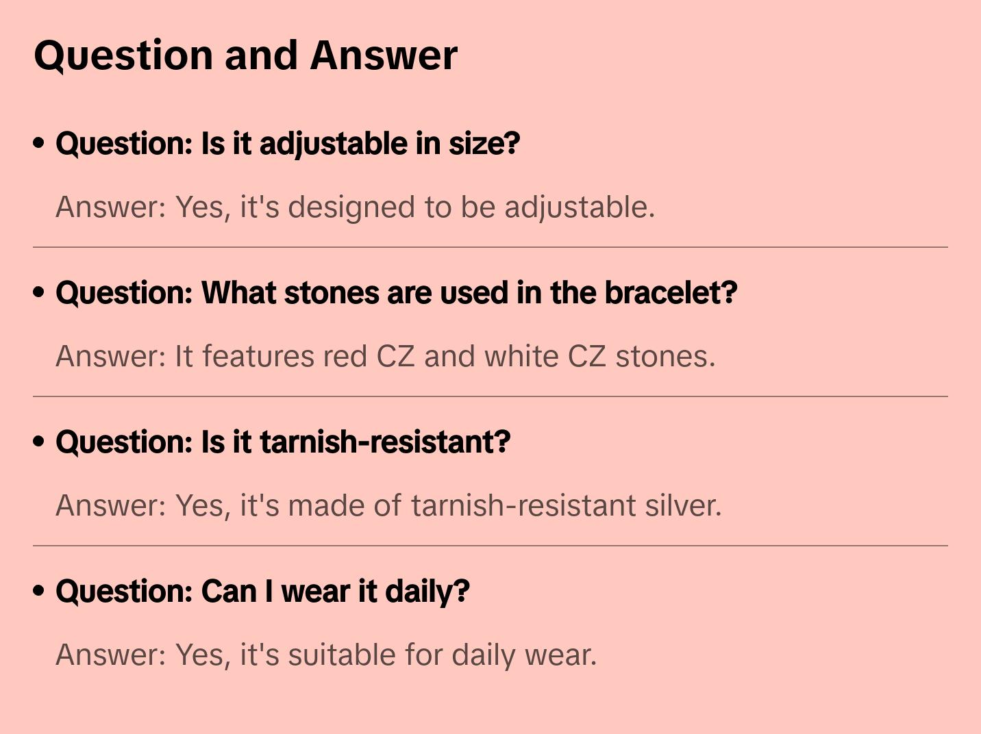 925 Sterling Silver Red CZ Gemstones Bracelet 925 Sterling Silver Red CZ Gemstones Bracelet