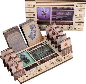 CZYY Gloomhaven/Frosthaven Player Character Dashboard with HP & XP Dial Trackers Set of 2 Birch Plywood Hero Organizer for Saving Your Table Space