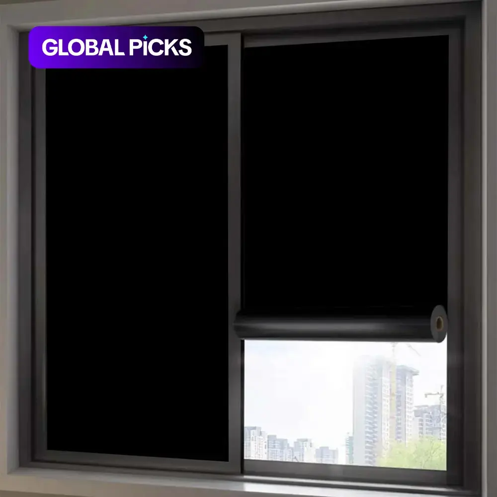 Blackout Window Film Removable Privacy Sticker, UV Protection, Heat Insulation & Light Blocker, Static Cling Glass Decal for Doors Windows Decorations