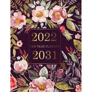 2022-2031 Ten Year Planner: Vintage Flower Cover | 10 Year Monthly, 120 Months Calendar and Appointment Notebook, Agenda Schedule Organizer Logbook With Habit Tracker Paperback – Organizer, April 5, 2021