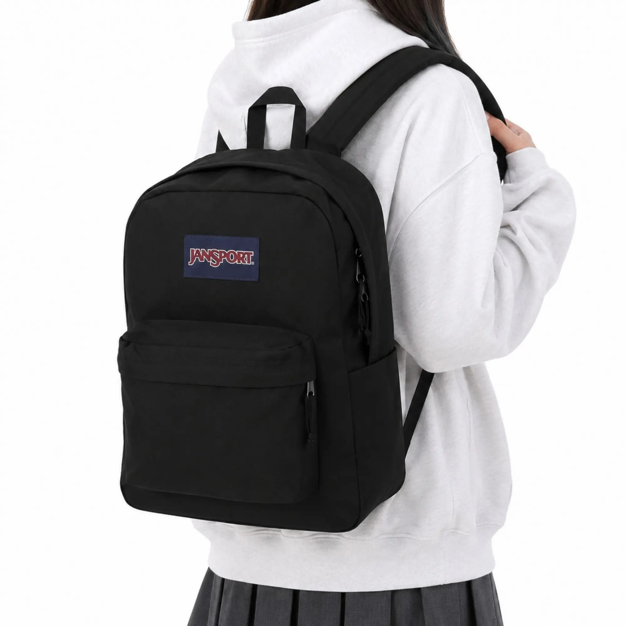 JanSport SuperBreak Fashion Durable Backpack - Lightweight Recycled Poly School Bookbag with Zippered Main Compartment, Front Utility Pocket Organizer, Casual Daily Use Luggage Bag