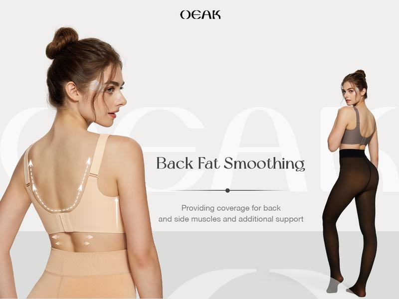 OEAK Women Jelly Bras Wireless V Neck Crossover Mesh Bras Comfortable Bralette Tshirt Bra No Underwire Seamless Everyday Bras