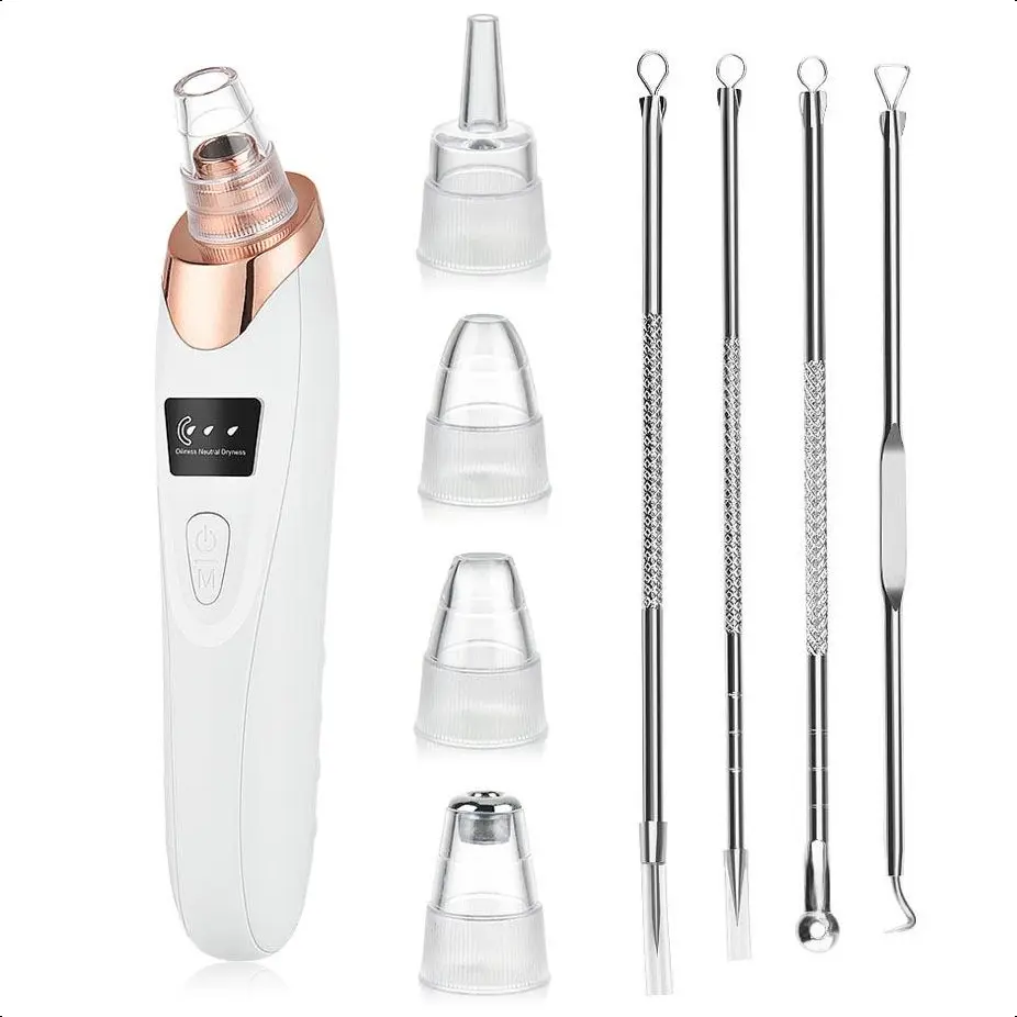 【2026】 Newest Blackhead Remover Pore Vacuum,USB Rechargeable Blackhead extractor，Facial Pore Cleaner with 5 Suction Power,4 Probes