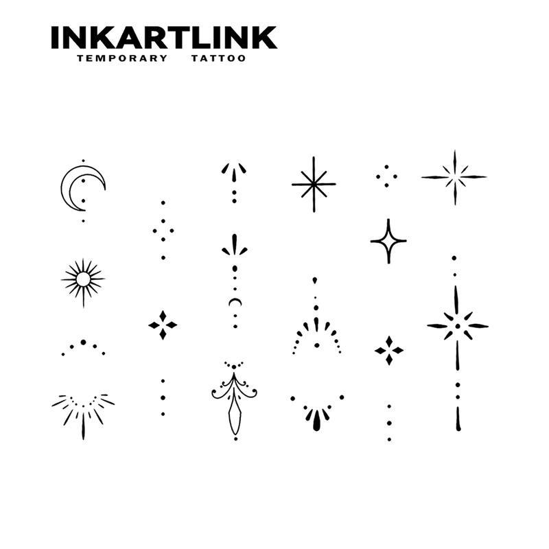 INKARTLINK Tattoo Tech, 2 Sheets Semi-Permanent Temporary Tattoos, Henna Finger Tattoo, Adult Art Design,Lasts 1-2 Weeks, Waterproof, Realistic Look, No Adhesive, No Reflection,For Man And Woman,Ideal for Swimming, Party