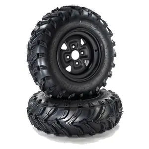 Garvee 25X8-12 & 25x10-12 ATV/UTV Mud-Terrain Tires with Heavy Duty 6-Ply Rims, All Terrain 6PR Tires for ATV, UTV, Four-Wheel Vehicles, Karts, Golf Carts, Suitable for Flat and Mud Tracks