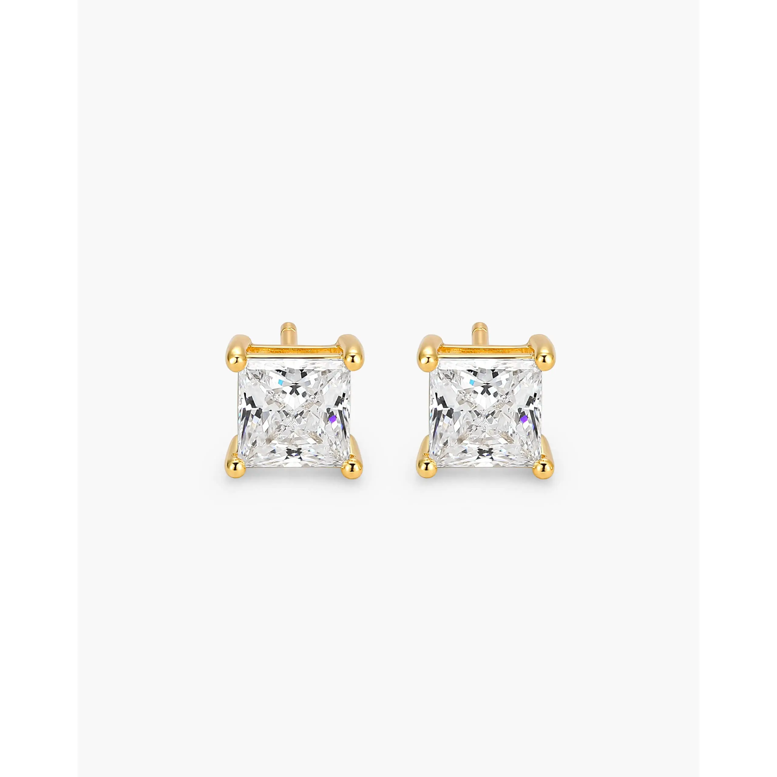 JAXXON  Square Stud Earrings - Gold