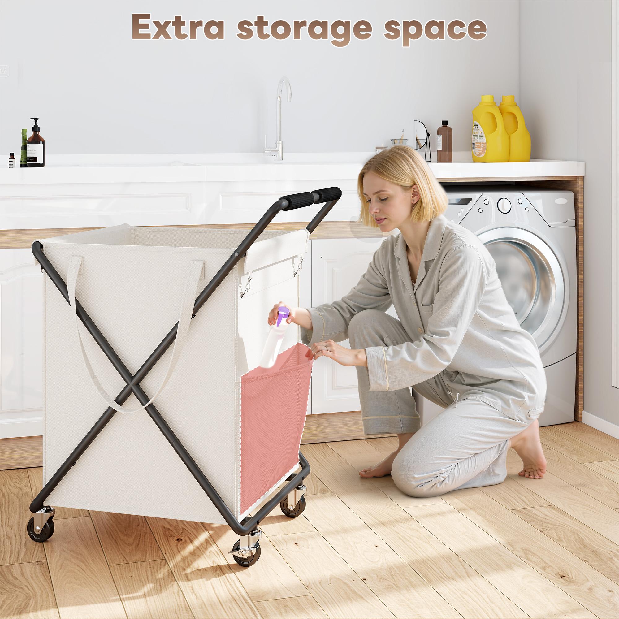 【Mom's SAVIOR】Raybee 170L/45 Gallons Rolling Laundry Basket With Wheels & Laundry Detergent Pocket,Extra Large Washable Laundry Hamper for Home & College Laundry room,Laundry Sorter 【Mom's SAVIOR】Raybee 170L/45 Gallons Rolling Laundry Basket With Wheels & Laundry Detergent Pocket,Extra Large Washable Laundry Hamper for Home & College Laundry room,Laundry Sorter