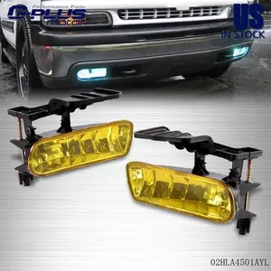 2X Yellow Lens Fog Light Lamp Fit For 99-02 Chevy Silverado 00-06 Suburban Tahoe G-PLUS