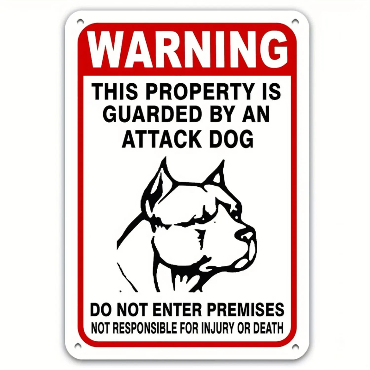 Durable Metal Sign Warning Attack Dog On Duty Pet Security Guard Beware Of Dog Notification Outdoor Signage
