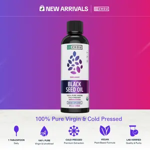 Zhou Black Seed Oil Liquid for Adults – Cold-Pressed Black Cumin Seed Oil Supplement with Omega 3-6-9 for Immune, Heart & Digestive Support