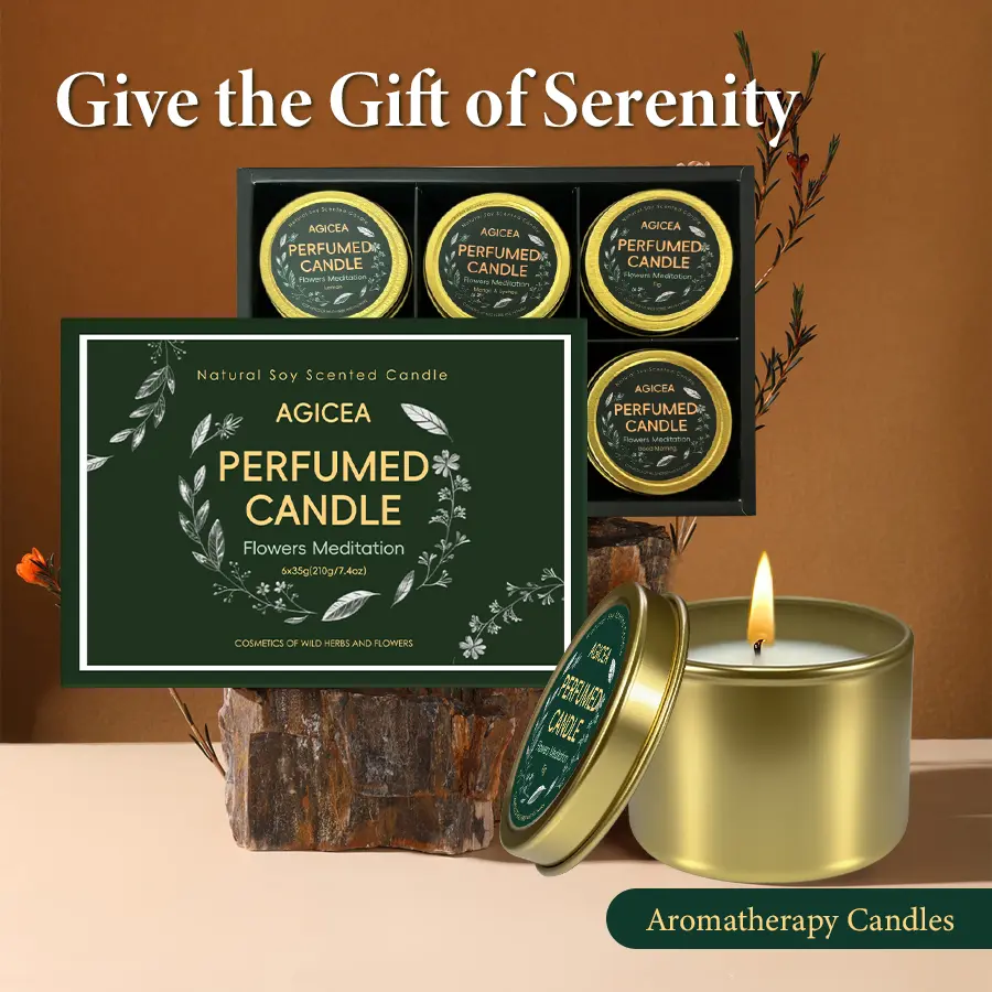 AGICEA Scented Candle Gift Set – 6-Pack Soy Wax Aromatherapy Candles with Long-Lasting Fragrance, Ideal Gift for Women on Birthday, Mother’s Day & Holidays | backtoschool