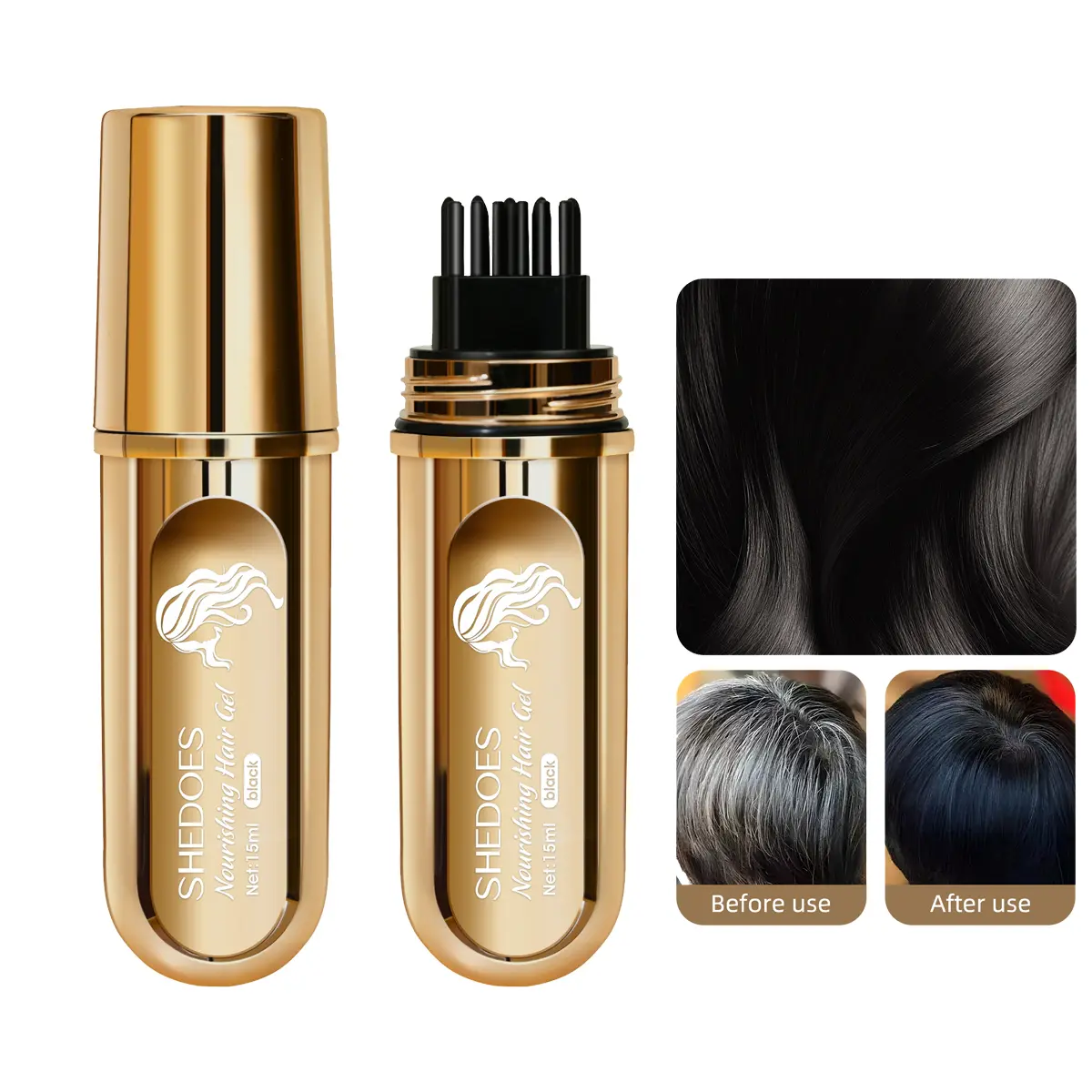 Hair Touch Up Marker, Natural Finish Root Coverage Pen with Fast Dry Formula for Gray Conceal and Regrowth Fill, Everyday Beauty Tool for Office Use