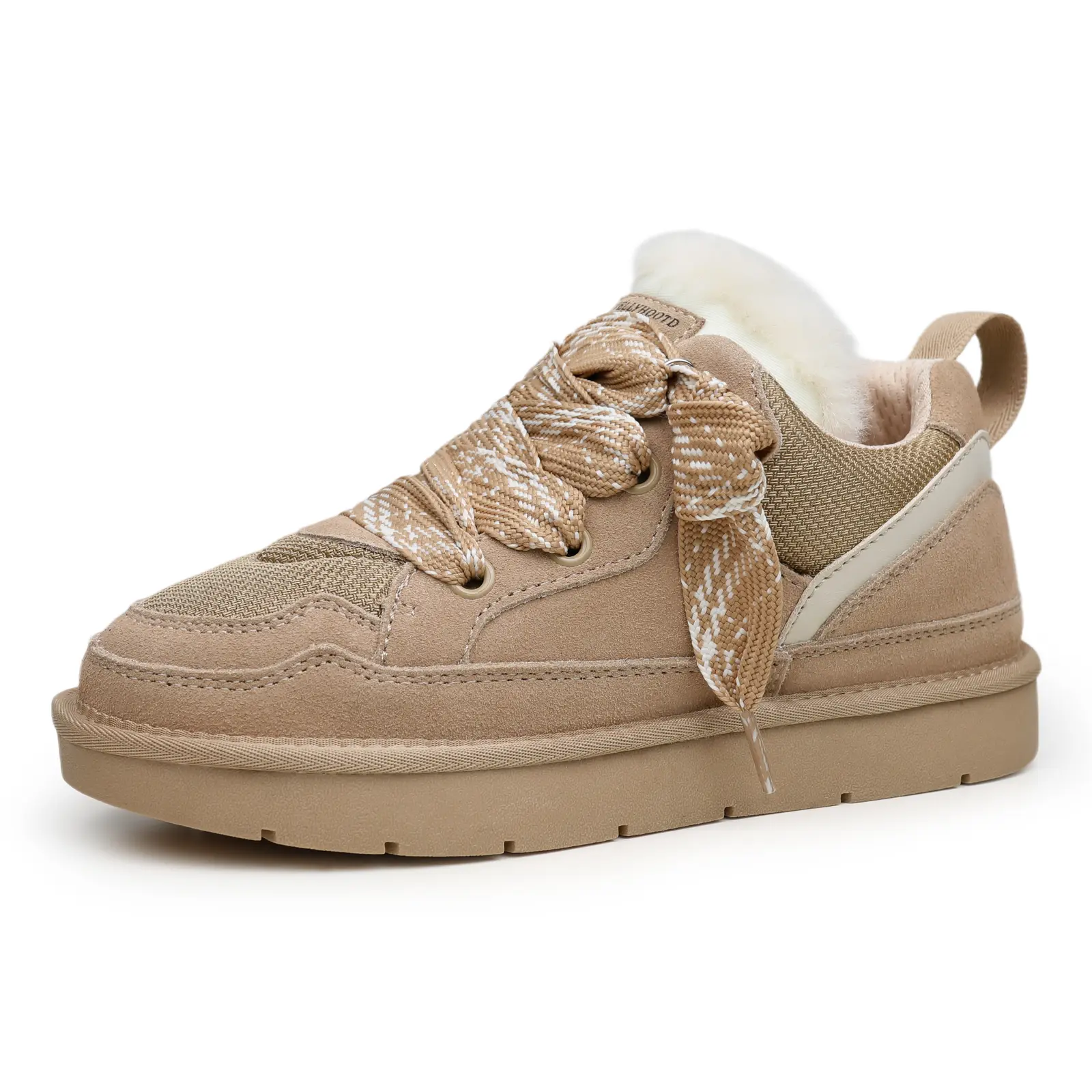 【2026 New Version 】EVELLYHOOTD Women's Casual Plush Sneakers, Warm Winter Flat Trainers with Anti-slip TPR Sole, Lightweight Athletic Footwear