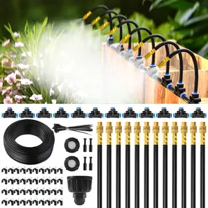 Spring Garden Essential | Mixc 50FT/100FT Drip Irrigation System | 12 Adjustable Copper Nozzles Automatic Watering Kit