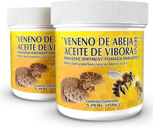 Veneno De Abeja, Aceite Vibora Ointment Analgesic Ointment Topical Pain Relief, Reduce Inflammation Fresh Scent Unguent of 5.29 Oz Jars, (Pack of 2)