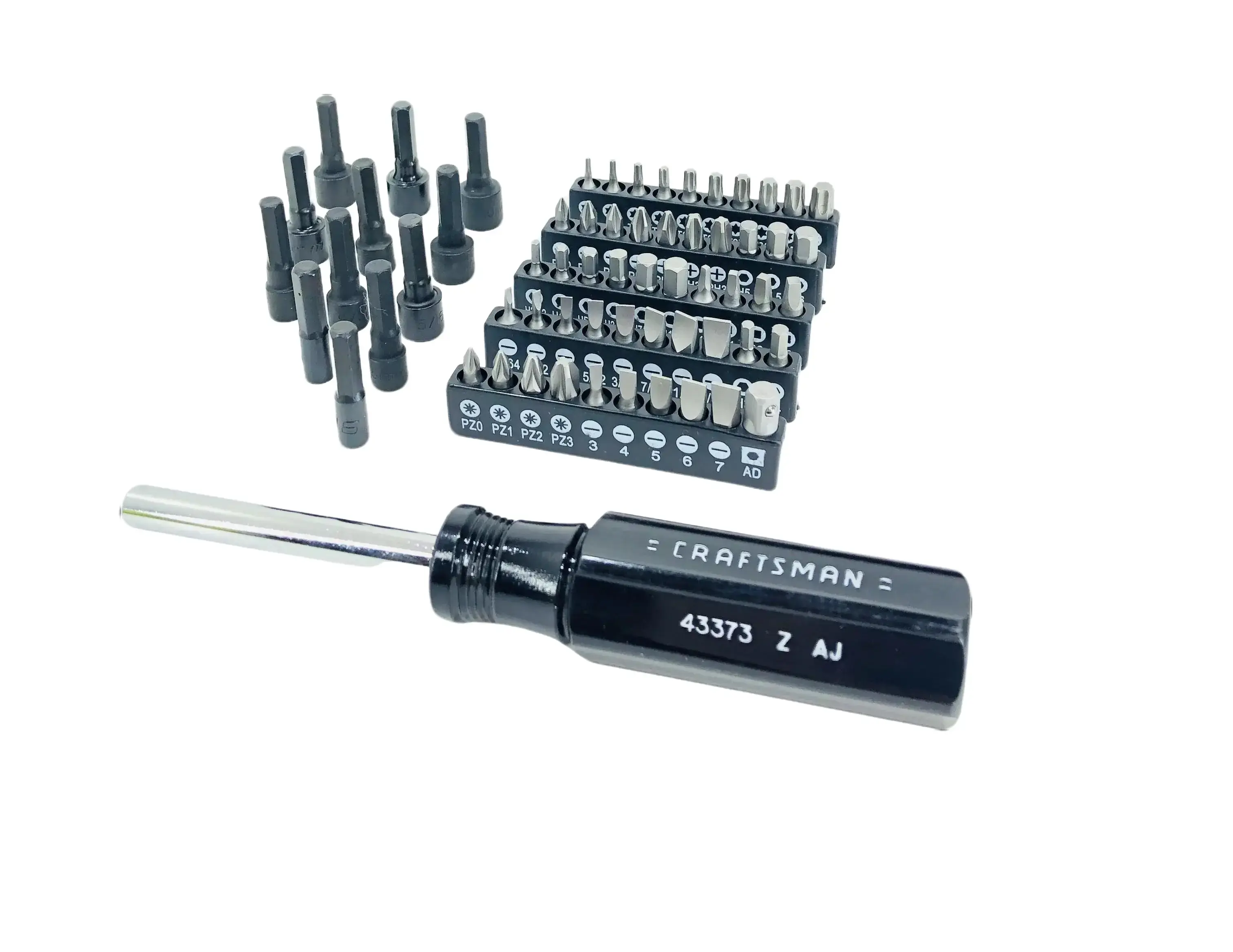 Craftsman 63pc Set includes Magnetic Handle Screwdriver 43373, Nut Driver & Bits