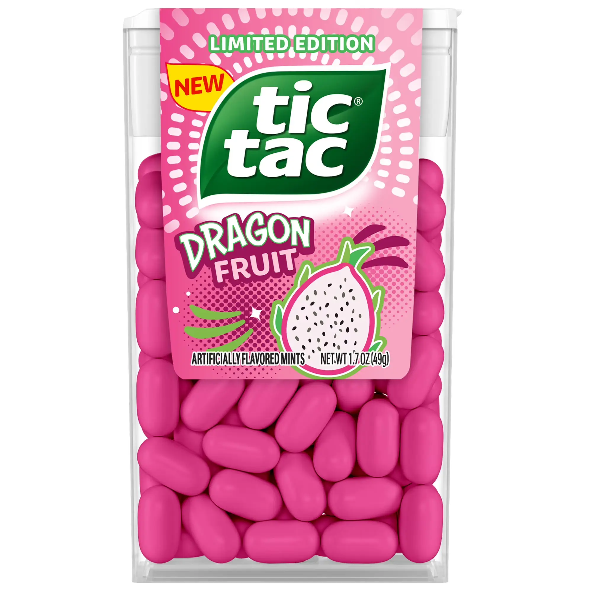 Limited Edition Tic Tac Dragon Fruit Candy Mints - 1.7oz (3 Pack