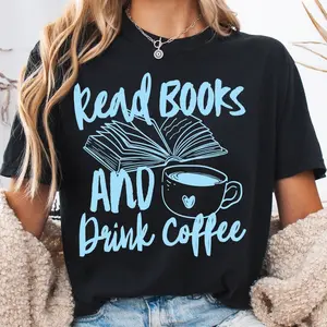 read books and drink coffee screen print transfer •
