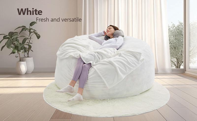 3FT/4FT/5'FT/Jumbo bean bag Lazy Sofa Beanbag Chair Extendable, Durable, Soft Memory Foam Furniture with Flannel Free Shipin USA
