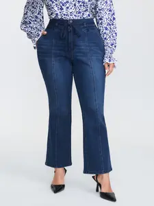 【Y2K】【Pocket Approved】BLOOMCHIC Plus Size Seamed Drawstring Bootcut Jeans [M-6X] 2026 Summer Vibes Swimweek
