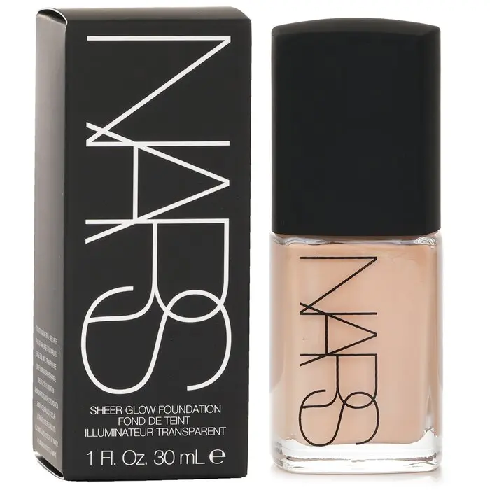 Nars Sheer Glow Cosmetic Foundation - Santa Fe (Medium 2), Moisturize, Brightening, Buildable Coverage, for Daily Makeup Use, Hydrate