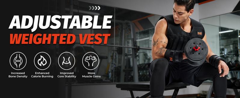 LEKÄRO  Adjustable Weighted Vest Set for Men Women with 44lbs Total Weight Ergonomic Design for Workout Strength Training Running Fitness