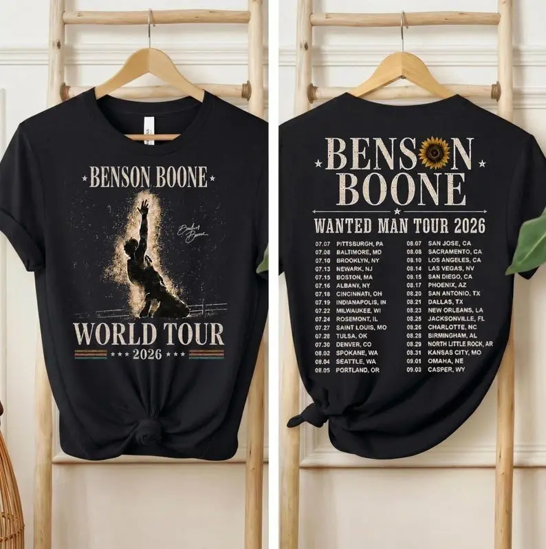 Benson Boone Wanted Man Tour 2026 Shirt, Benson Boone Concert Tee, World Tour T-Shirt, Vintage Music Shirt, Fan Gift William Jones
