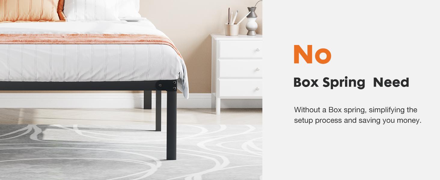 Metal Bed Frame,Twin Size Bed Frame with Storage Space,Heavy Duty Sturdy Mattress Foundation,Easy Assembly,No Box Spring Needed, Black,12 Inch,Twin