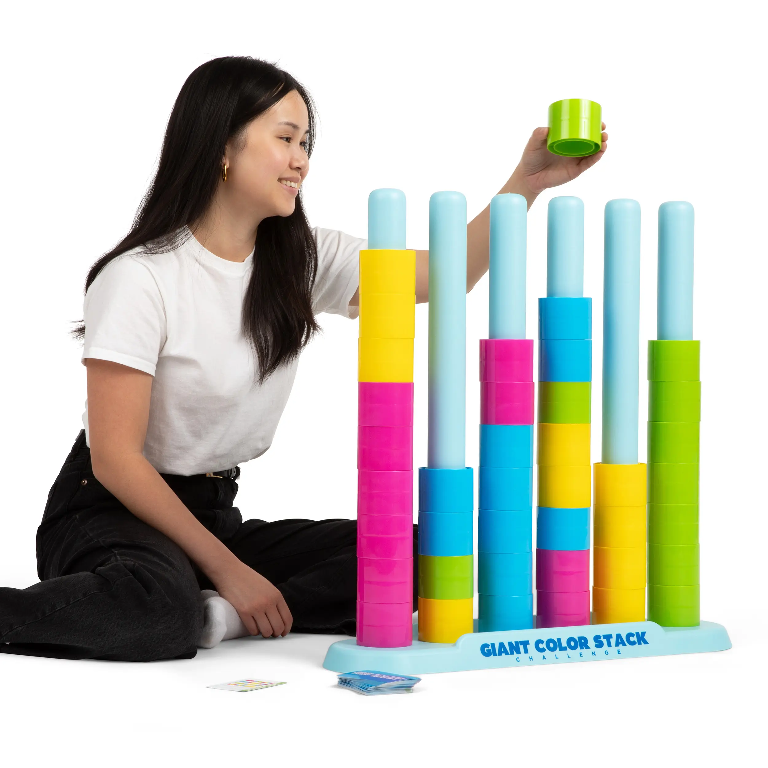 Giant Color Stack Challenge by Relatable – Strategy Stacking Game with 50 Puzzles, Backyard & Lawn Activity for Summer Parties, Outdoor Fun for Families & Groups, Ages 6+