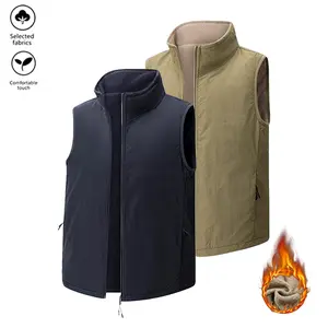 2-Pack Men’s All-Season Warm Vest Fleece Lined Polyester Fiber Regular Fit Casual Zipper Design Machine Washable Top