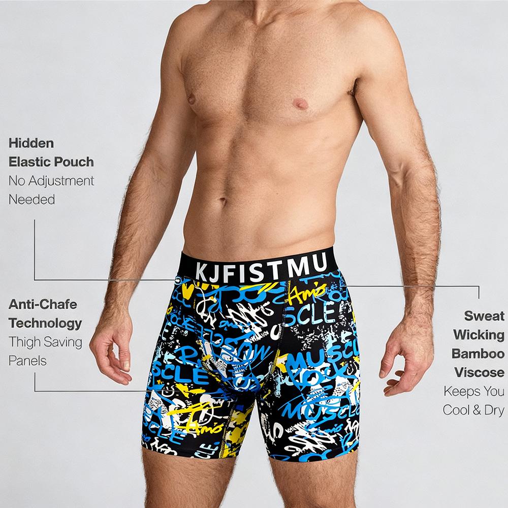 Set of 16/12/8/4 Active Men's Boxer Briefs - Multi-Pack Street Prints, Breathable Polyester Blend, Comfortable Fit Camouflage and Geometric Patterns, Everyday Underwear - KJFISTMU