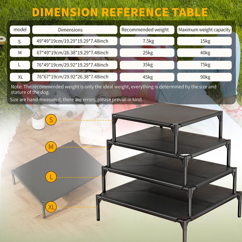 All-Season Elevated Military Dog Bed - Washable, Cooling & Warm, Portable Cot for Large Breeds (Golden Retriever), Cats and Small/Medium Dogs